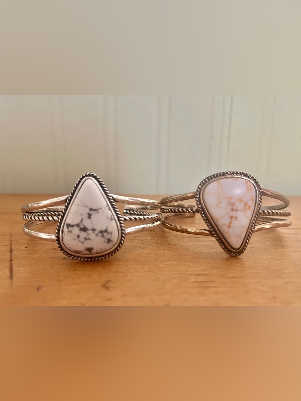 Silver & Gold  Teardrop Cuff Bracelets- Unbranded